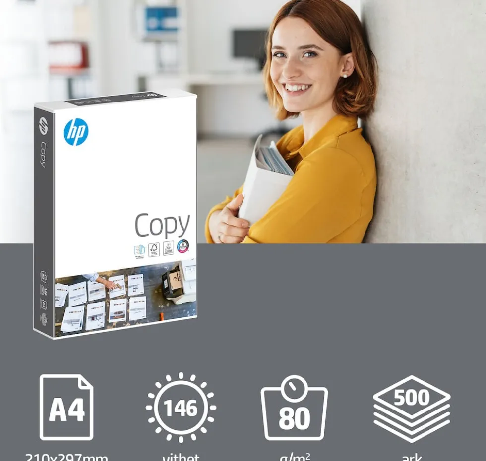 A4 Copy paper 80g ohålat (500) pall