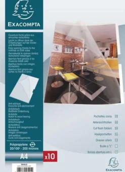Aktmapp EXACOMPTA A4 0,20mm klar 10/fp