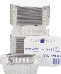 Aluminiumform, 450ml, inklusive lock, 50/fp