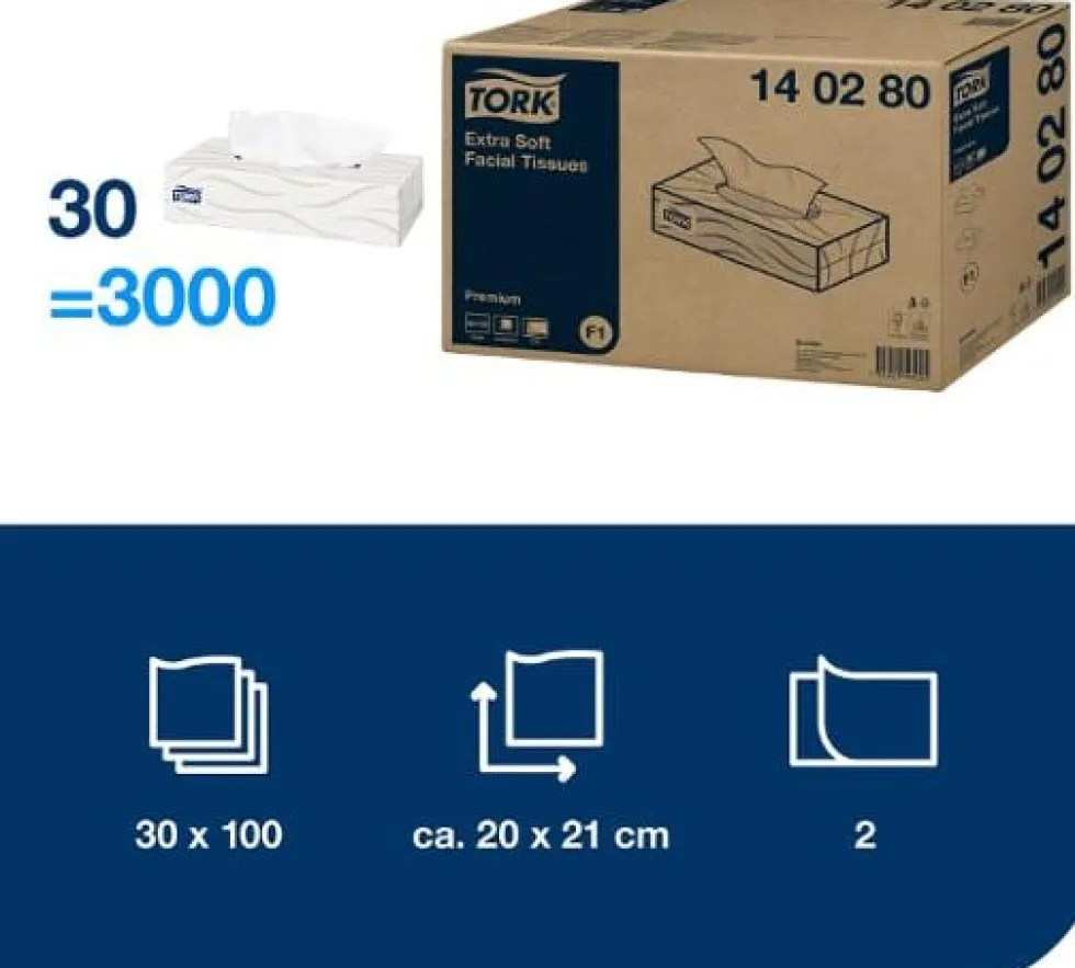 Ansiktsservett TORK Premium F1 100/FP