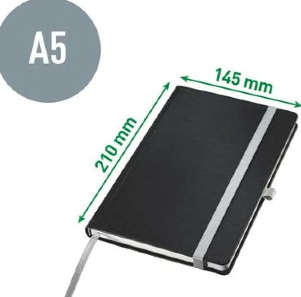 Ant.bok LEITZ Style A5 H linj 80bl röd