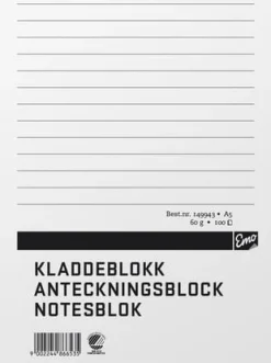 Anteckningsblock A5 100 blad TF linj