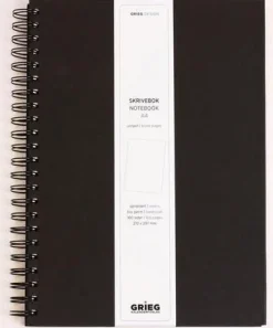 Anteckningsbok Grieg Design A4 Svart, 100g, olinjerat, spiral