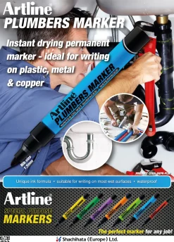 Artline plumbers marker röd
