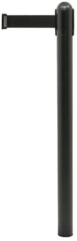 Avspärrningsstolpe med band svart/svart SECURIT, 210cm (exkl. fot)