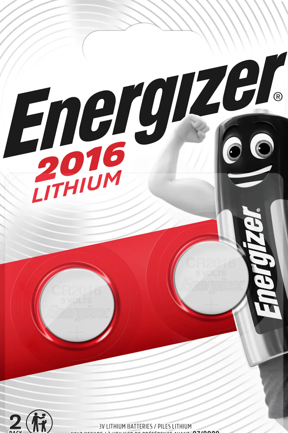 Batteri Energizer Cell Lithium CR2016, 2/fp