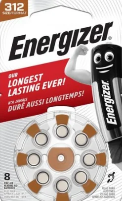 Batteri Energizer Hörsel 312 Brun, 8/fp