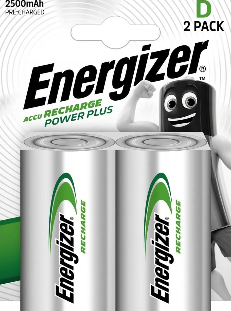 Batteri Laddbar ENERGIZER D HR20 2/FP