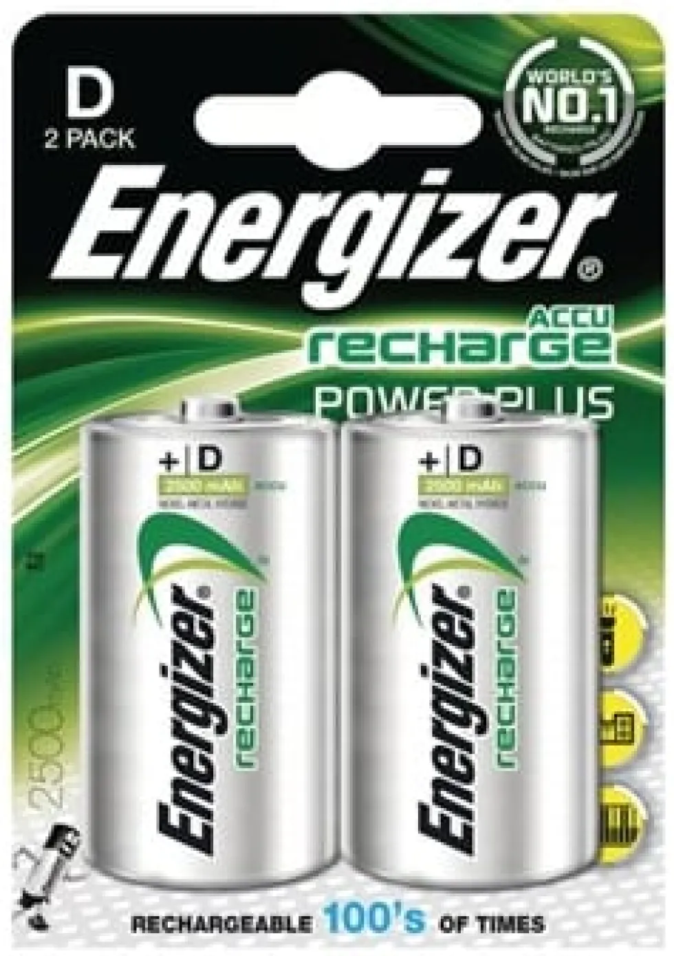 Batteri Laddbar ENERGIZER D HR20 2/FP