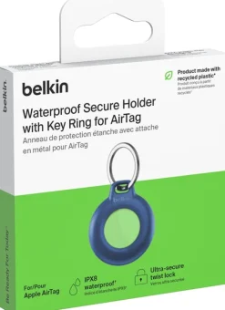 Belkin Secure Holder Airtag Waterproof Keyring, Blue