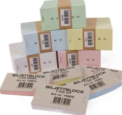 Biljettblock 1-100 blå