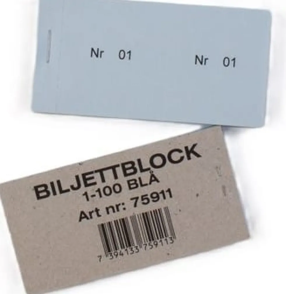 Biljettblock 1-100 blå