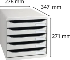 Blankettbox EXACOMPTA BIGBOX 5 lådor grå
