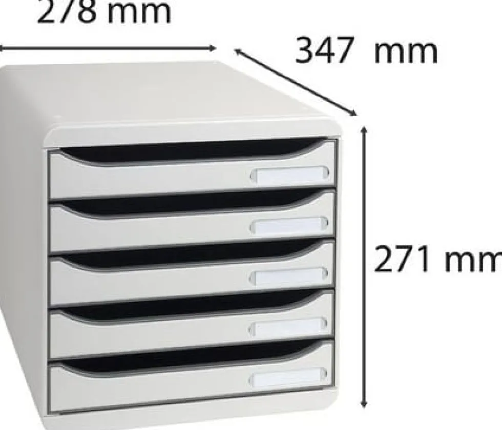 Blankettbox EXACOMPTA BIGBOX 5 lådor grå