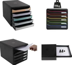Blankettbox EXACOMPTA BIGBOX 5 lådor grå