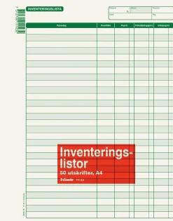 Blankett inventeringslista A4 50