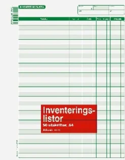 Blankett inventeringslista A4 50
