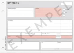 Blankett kvittens A5L m. 1 kopia 2x50 bl