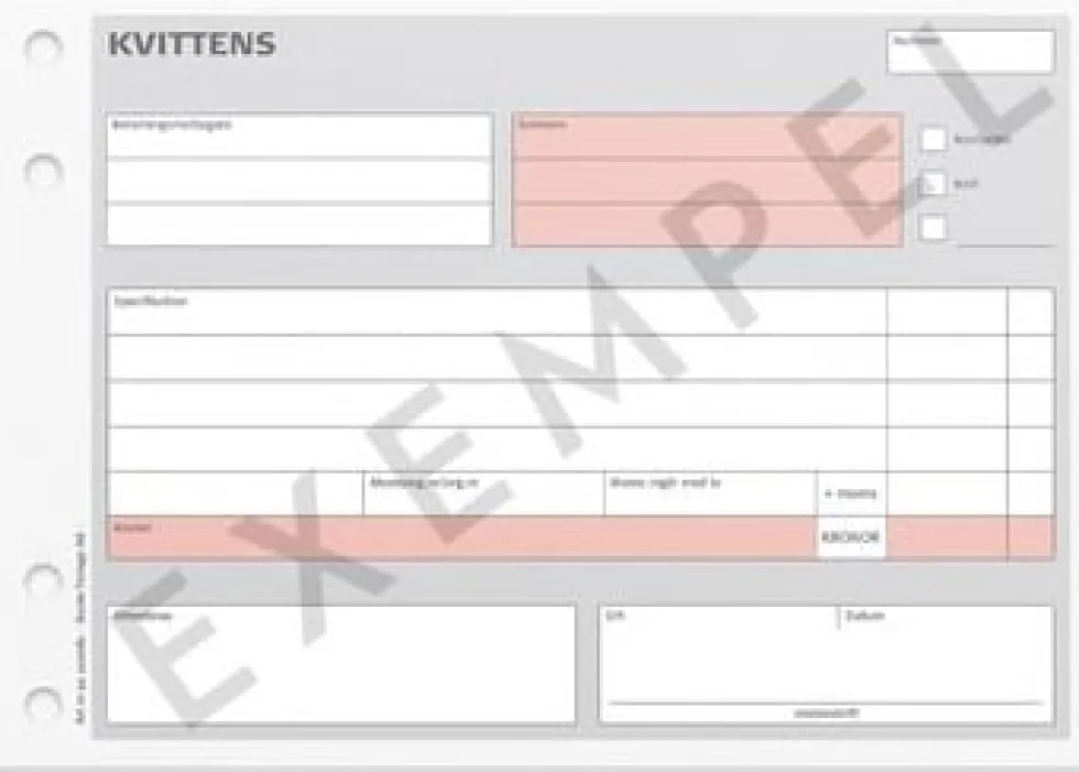 Blankett kvittens A5L m. 1 kopia 2x50 bl