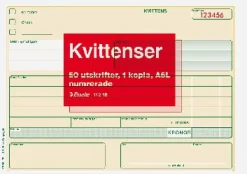 Blankett kvittens numrerad A5L 2x50 blad