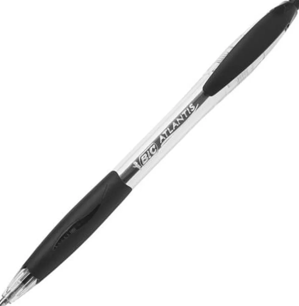 Bläckkulpenna BIC Atlantis Medium Svart, 1.0mm, 12st