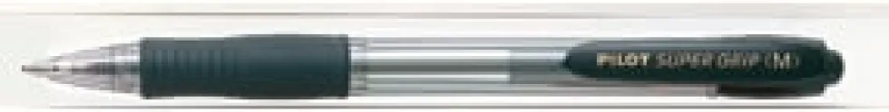 Bläckkulpenna PILOT Super Grip Svart, medium, 1.0mm, 12st