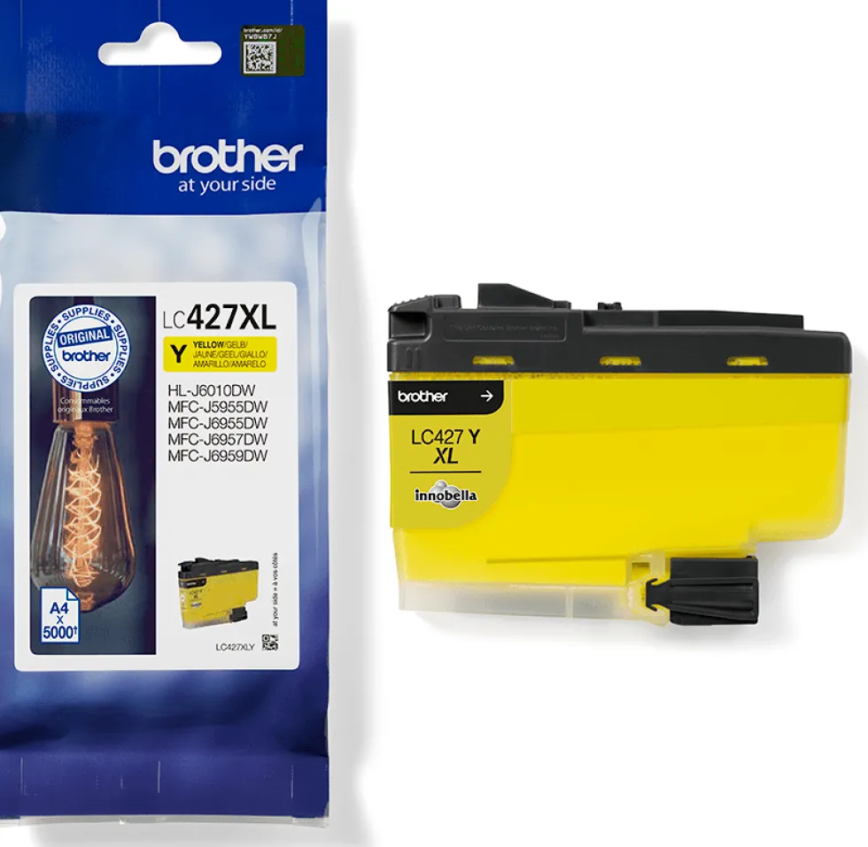 Bläckpatron BROTHER LC427XLY Gul