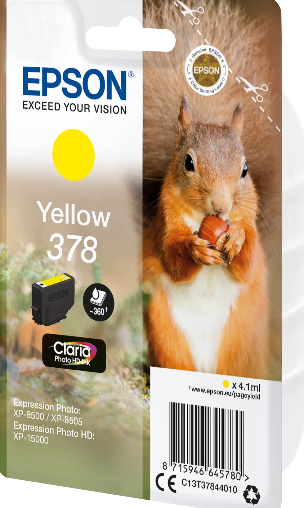 Bläckpatron EPSON C13T37844010 Gul