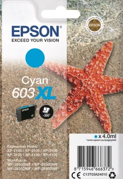 Bläckpatron EPSON T03U 603XL cyan