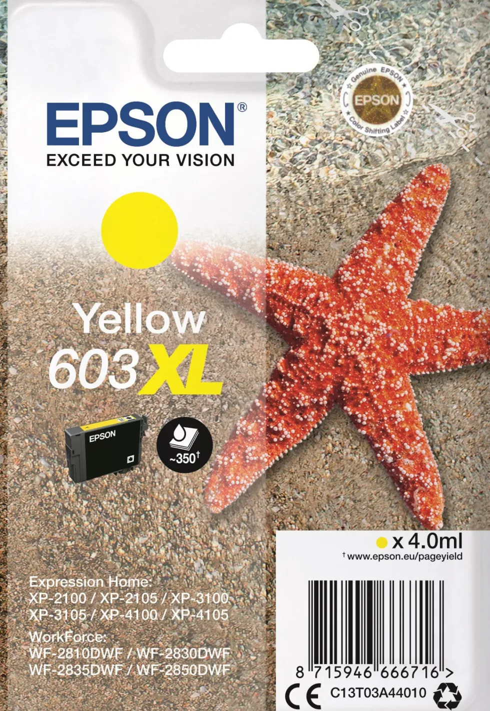 Bläckpatron EPSON T03U 603XL gul