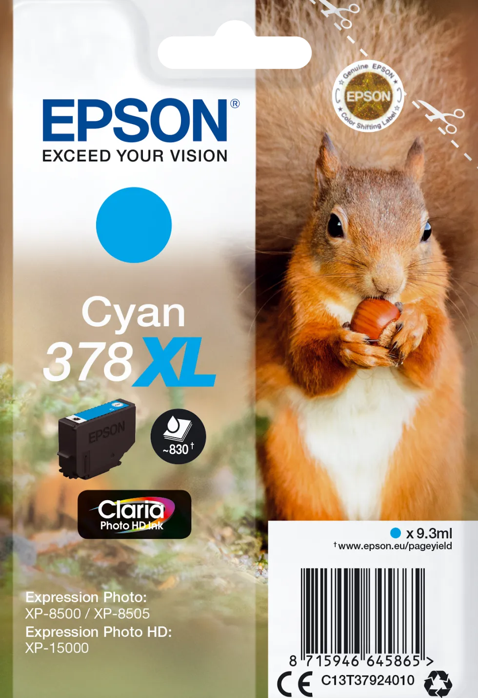 Bläckpatron EPSON T3788 XL Cyan