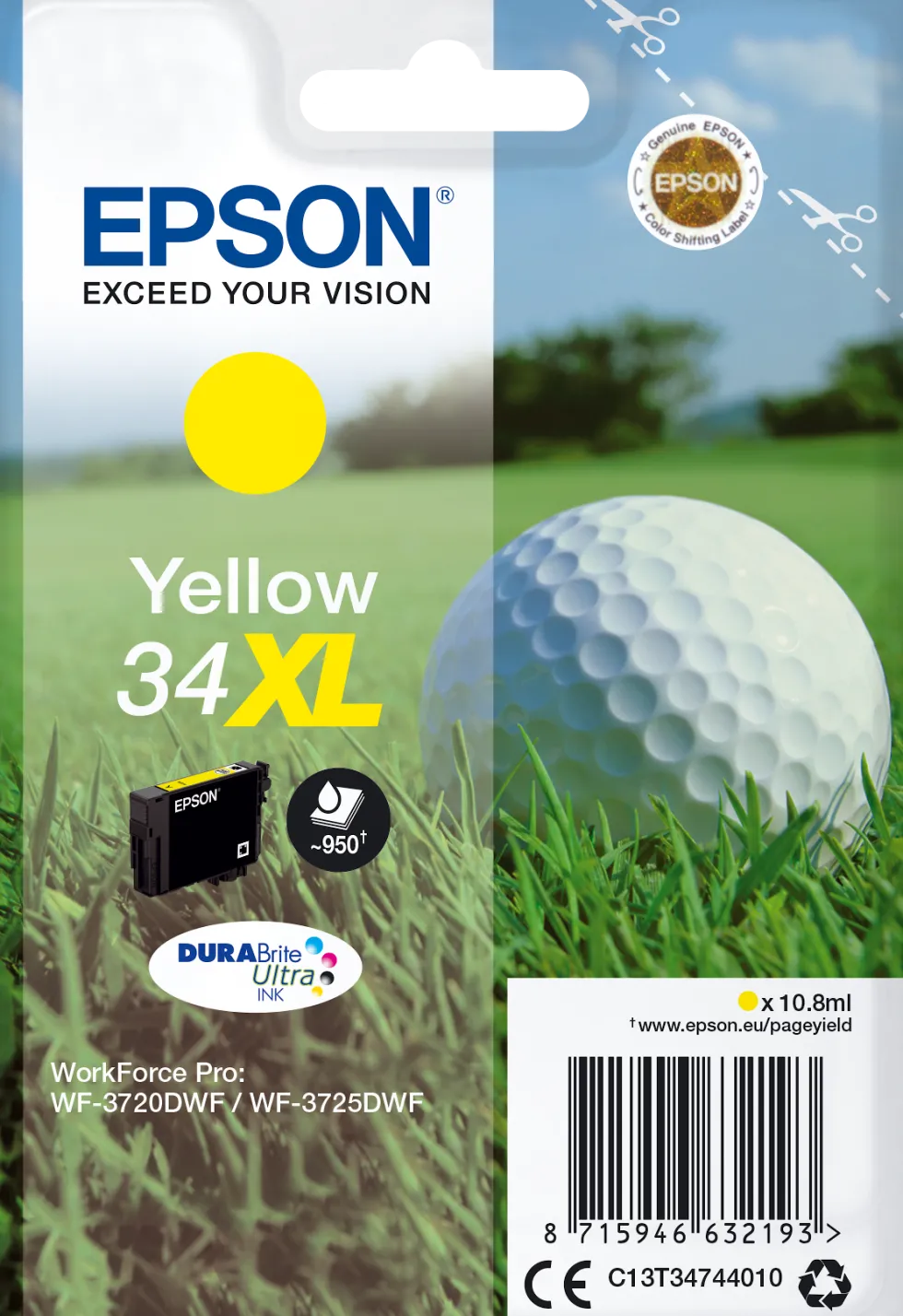 Bläckpatron EPSON T3474 XL gul