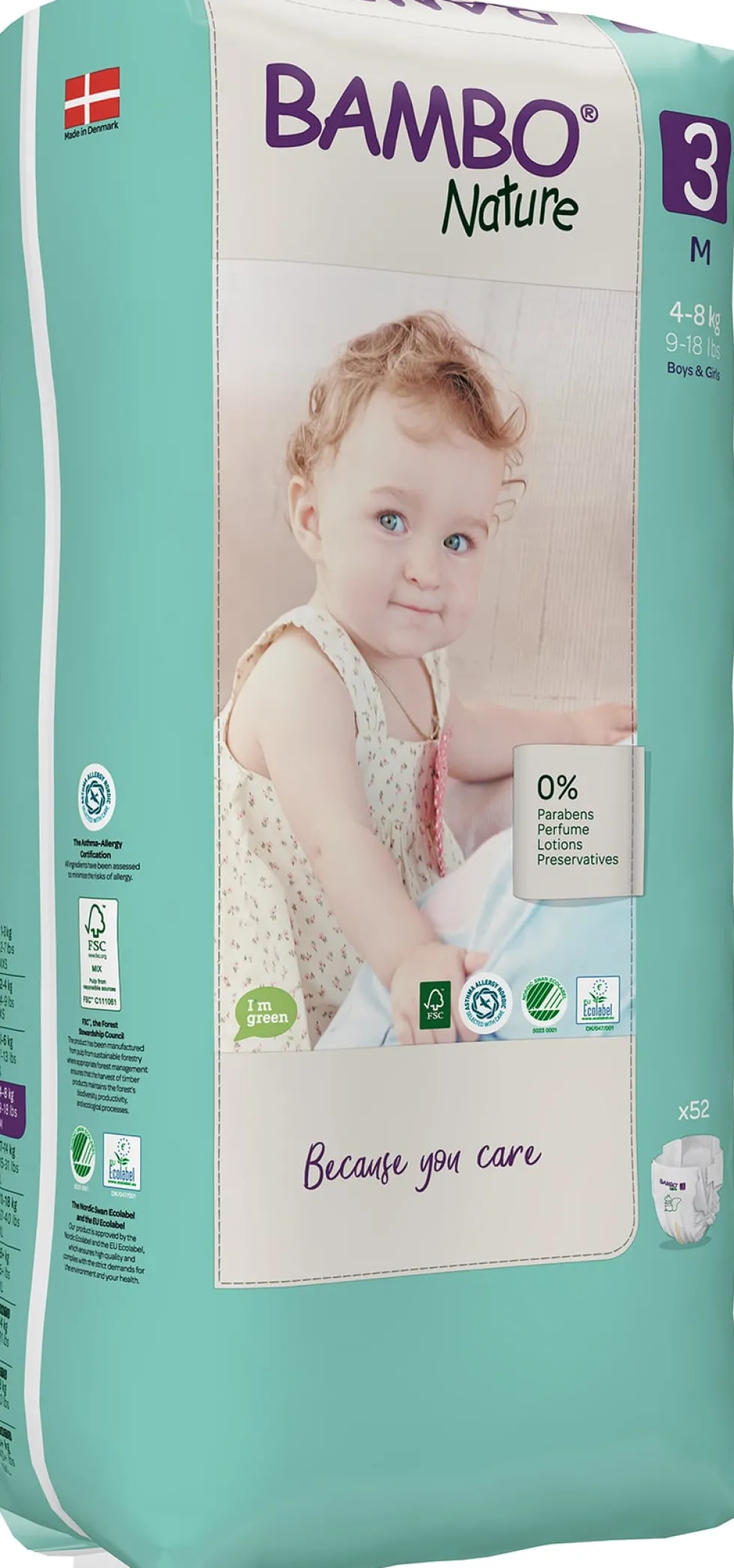 Blöja BAMBO Nature S3 4-8kg TP 52/fp