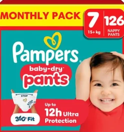 Blöja PAMPERS Baby Dry S7 15+kg 126/fp
