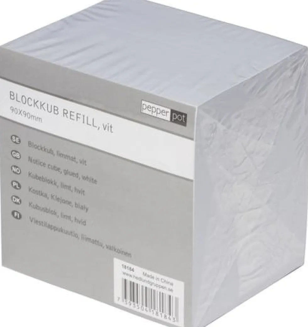 Blockkub Pepperpot 90x90 850ark vit