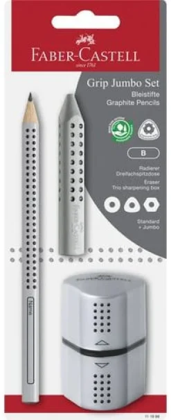 Blyertspenna Jumbo Grip Silver set