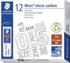 Blyertsstift Staedtler 0,5 2H, 12 stift/tub, 12fp