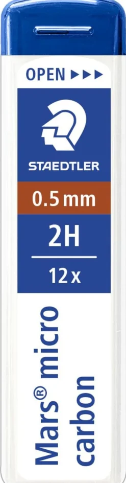 Blyertsstift Staedtler 0,5 2H, 12 stift/tub, 12fp
