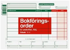 Bokföringsorder A5 Liggande utan kopia, 50 blad, 10st