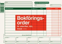 Bokföringsorder A5 Liggande utan kopia, 50 blad, 10st