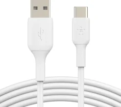 BOOST CHARGE USB-A to USB-C Cable_Braided, 0,15M, White