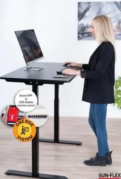 Bord höj/sänk SUN-FLEX®EASYDESK ELITE, Traffic Black 120x60cm
