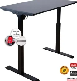 Bord höj/sänk SUN-FLEX®EASYDESK ELITE, Traffic Black 120x60cm