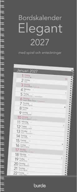 Bordskalender Elegant 2027 spiral