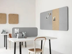Bordsskärm & Skrivtavla Mood Fabric Table, 1000x350mm,Vit/Svart