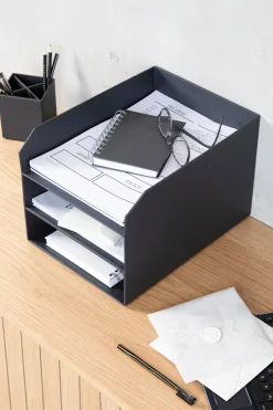 Brevkorg Bigso Tray 3-tack grå