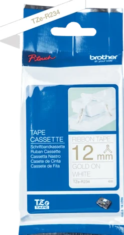 Brother TZeR 12mm x 4m tape gold on white