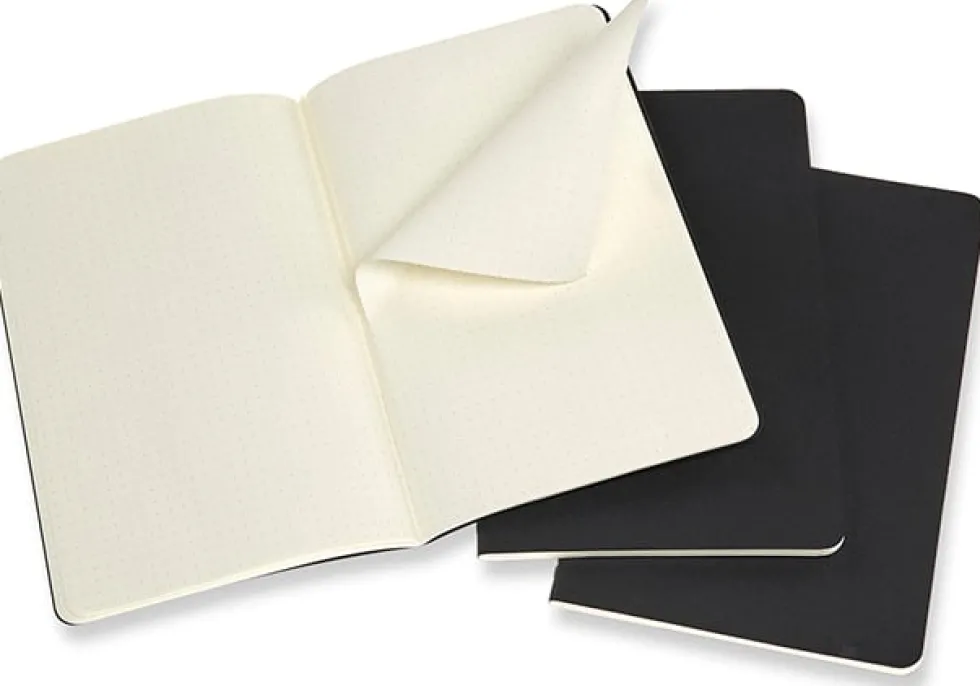 Cahier Journal Dotted Large Svart 3-Pack