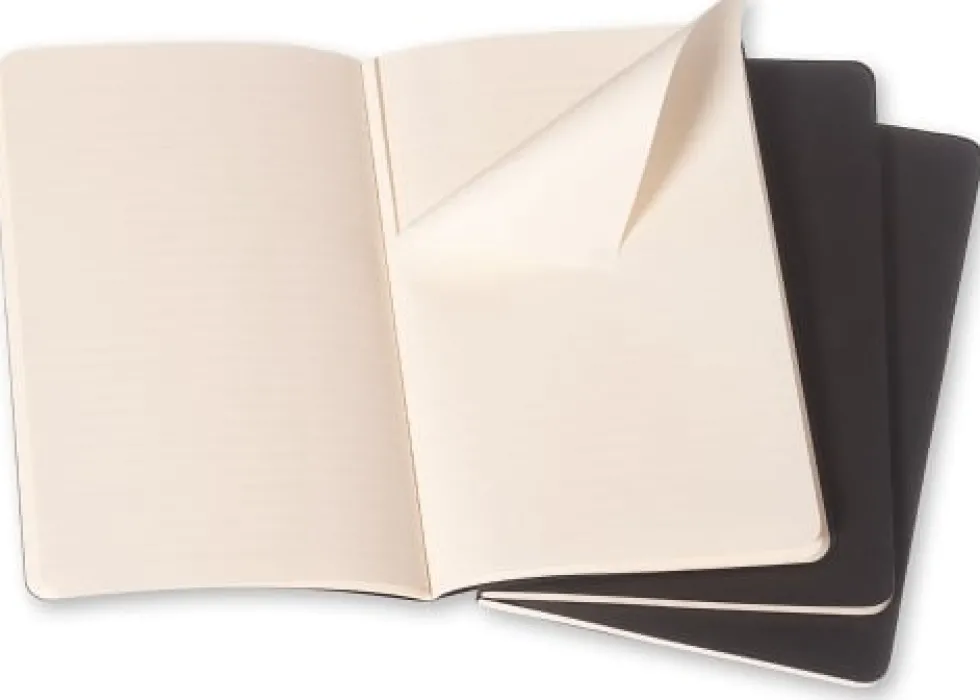 Cahier Journal Olinjerad Large Svart 3-Pack