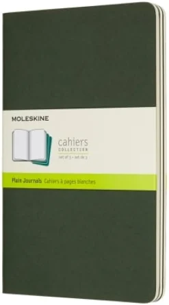 Cahier Journal Olinjerad Large Grön 3-Pack